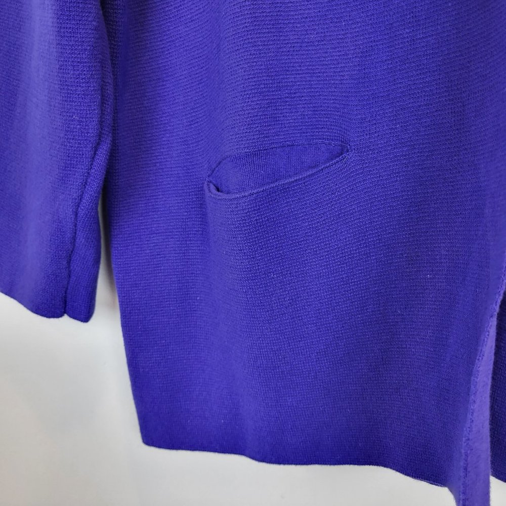 Chico's Royal Purple Open Front Cotton Knit Sweater, Size 2 Medium, EUC - Picture 6 of 11